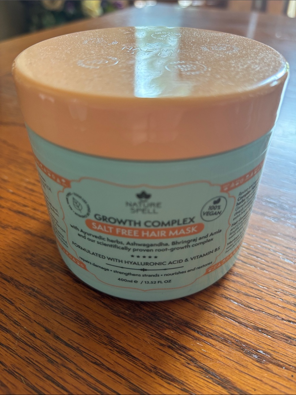 Nature Spell Growth Complex Salt Free Hair Mask — Aqua & Peach